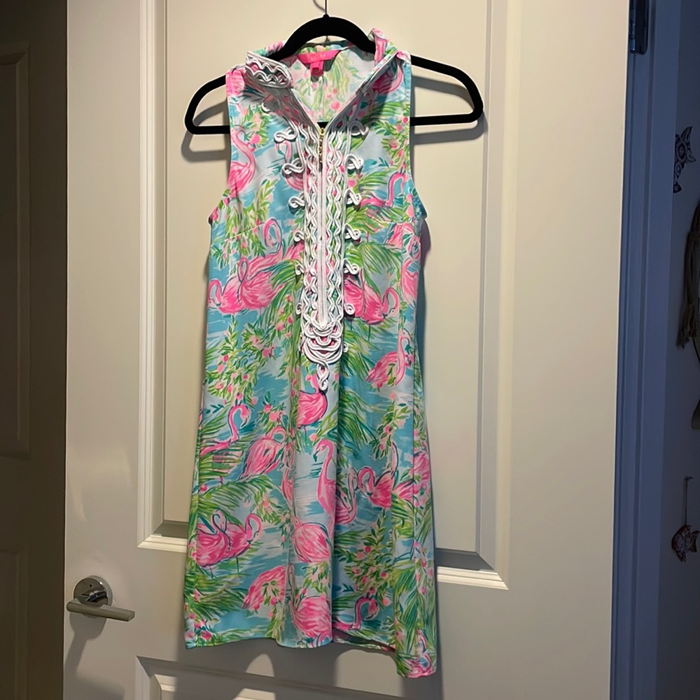 VGUC Lilly Pulitzer flamingo dress size 0